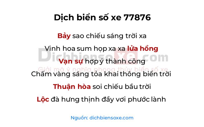 Dịch thơ biển số 77876