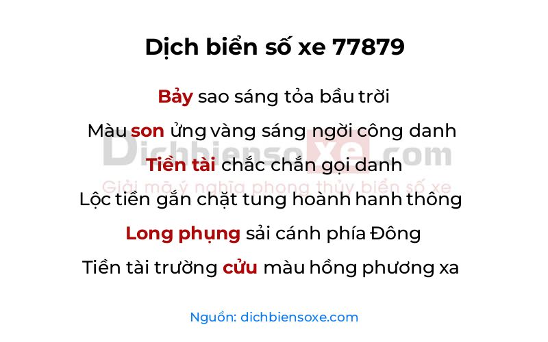 Dịch thơ biển số 77879
