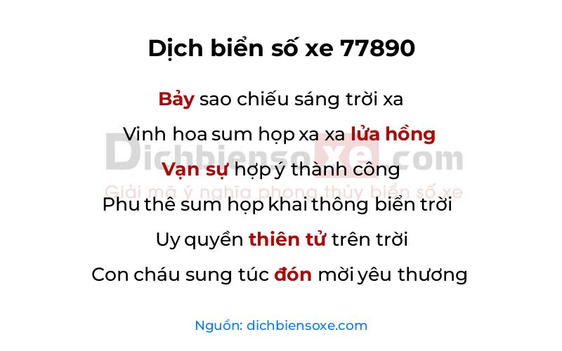 Dịch thơ biển số 77890