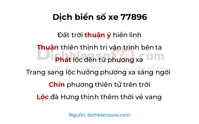 Dịch thơ biển số 77896