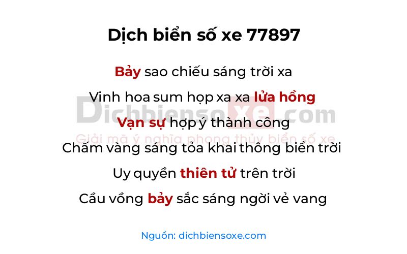 Dịch thơ biển số 77897