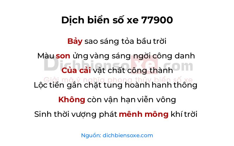 Dịch thơ biển số 77900