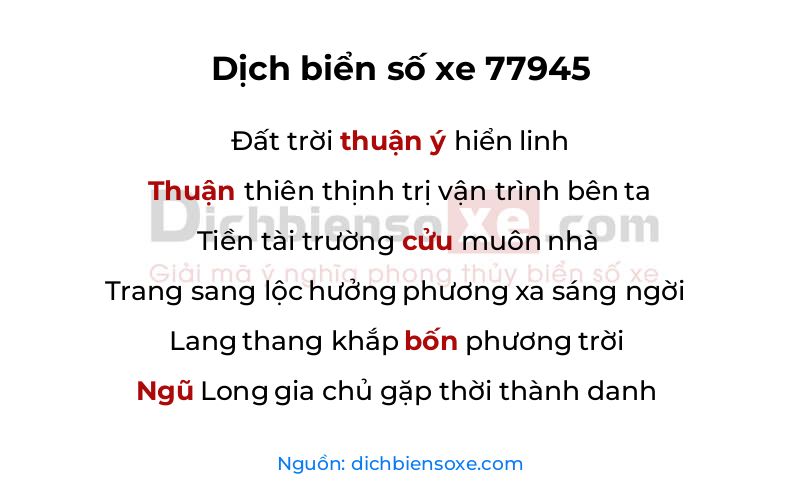Dịch thơ biển số 77945
