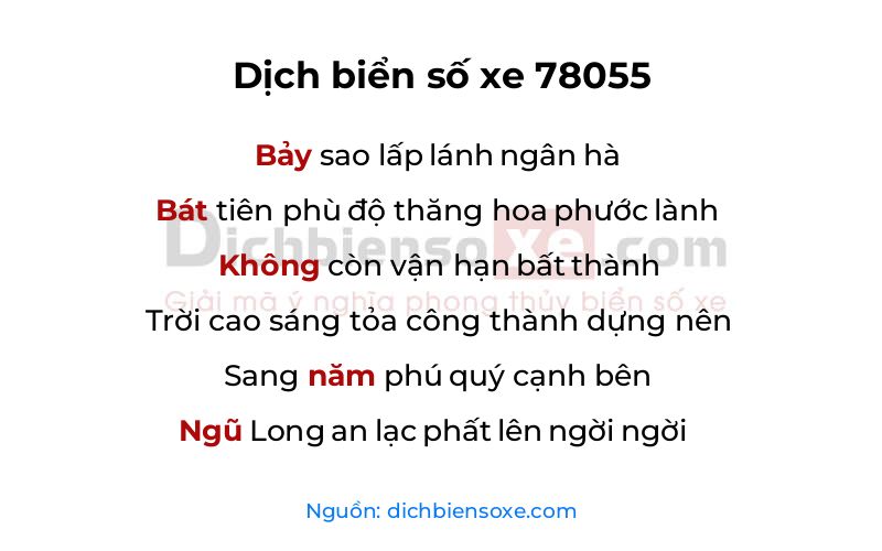 Dịch thơ biển số 78055