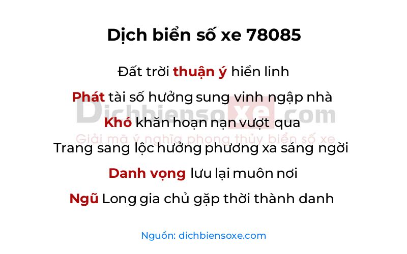 Dịch thơ biển số 78085