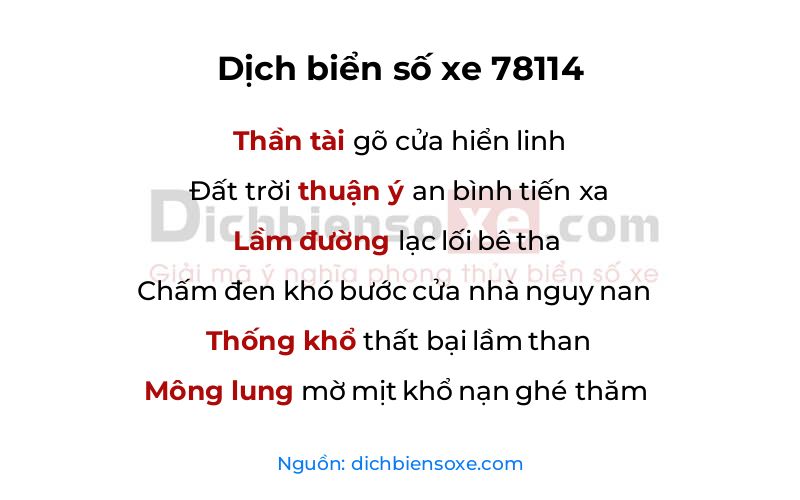 Dịch thơ biển số 78114