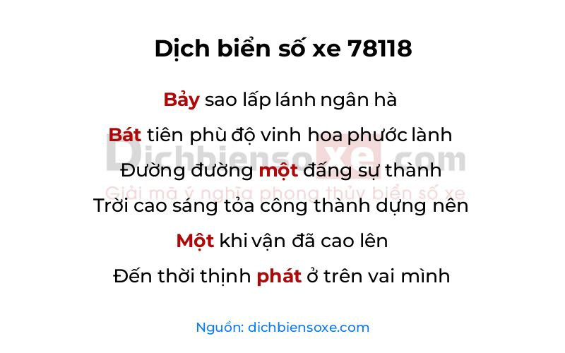 Dịch thơ biển số 78118