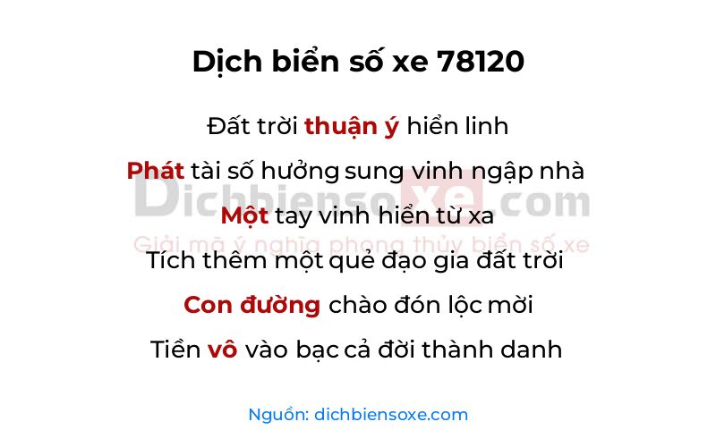 Dịch thơ biển số 78120