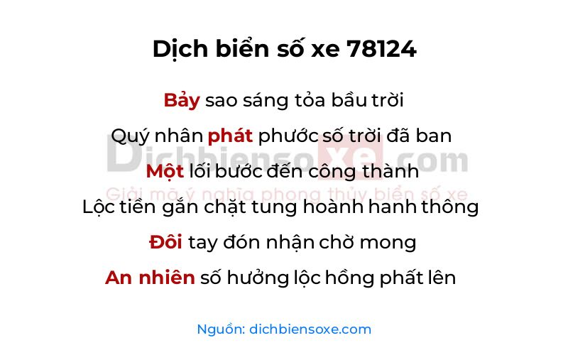 Dịch thơ biển số 78124