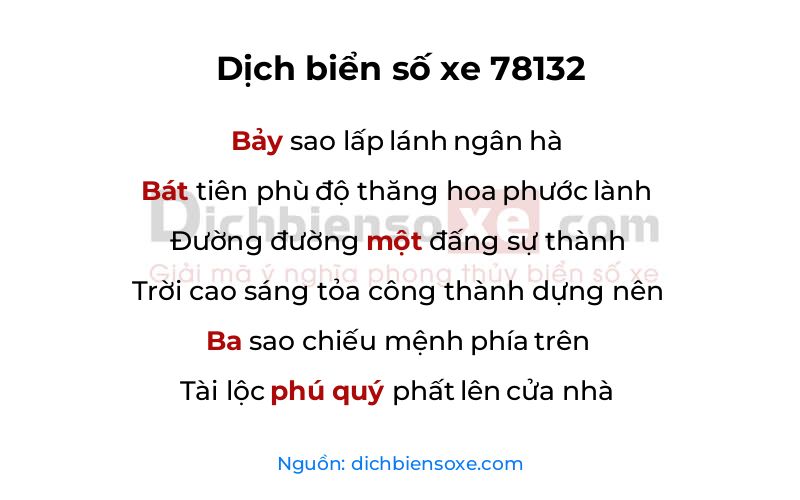 Dịch thơ biển số 78132