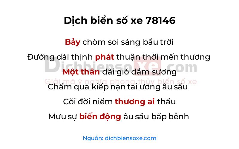 Dịch thơ biển số 78146