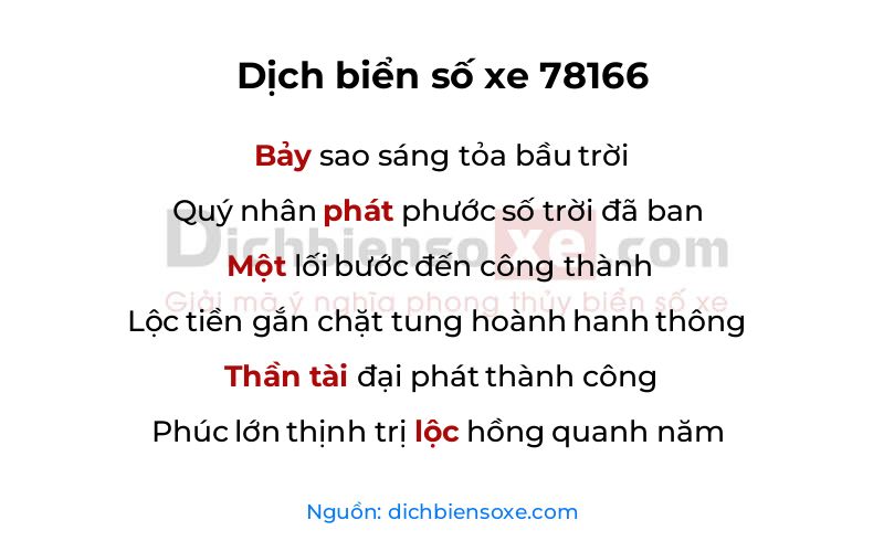 Dịch thơ biển số 78166