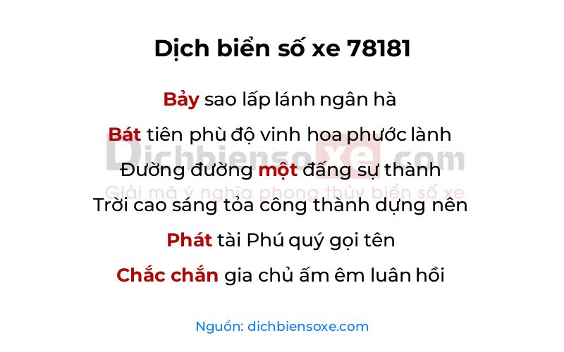 Dịch thơ biển số 78181
