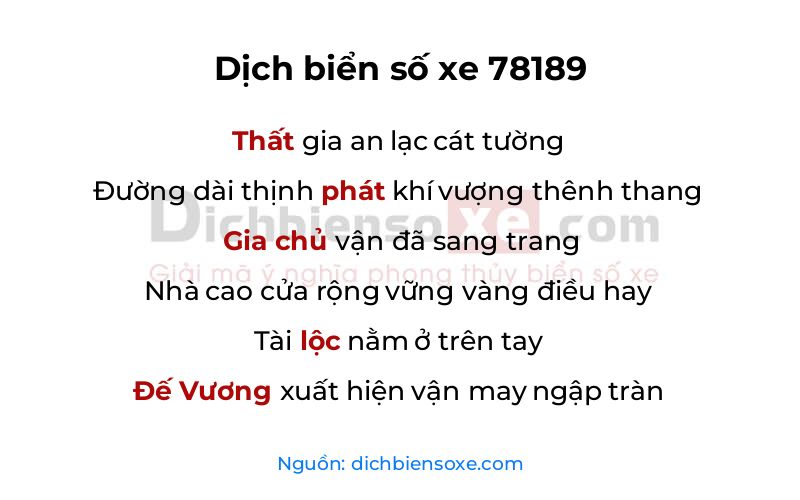 Dịch thơ biển số 78189