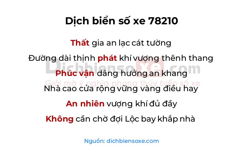 Dịch thơ biển số 78210