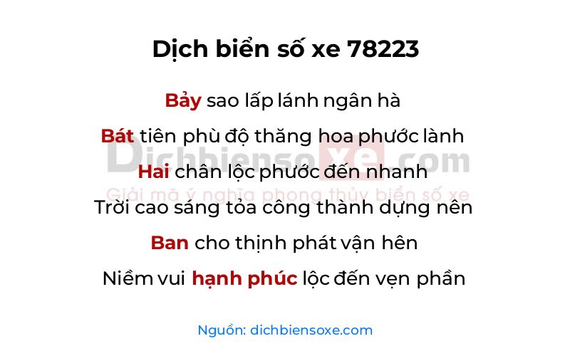 Dịch thơ biển số 78223
