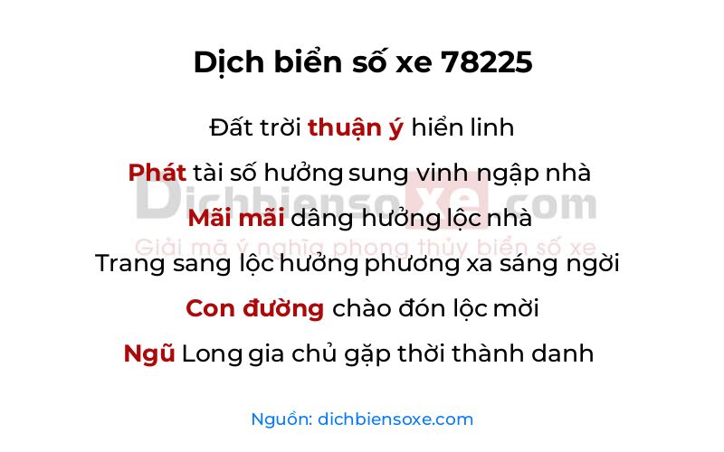 Dịch thơ biển số 78225