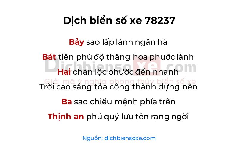 Dịch thơ biển số 78237