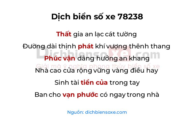 Dịch thơ biển số 78238