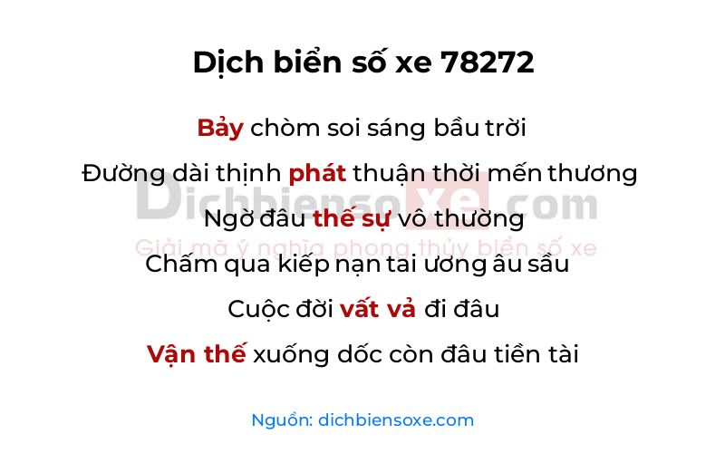 Dịch thơ biển số 78272