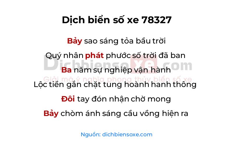Dịch thơ biển số 78327