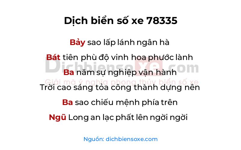 Dịch thơ biển số 78335