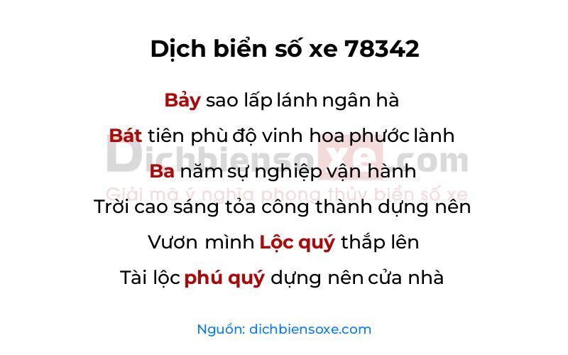 Dịch thơ biển số 78342