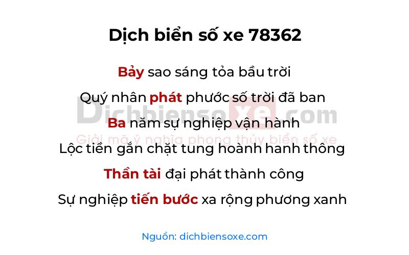 Dịch thơ biển số 78362