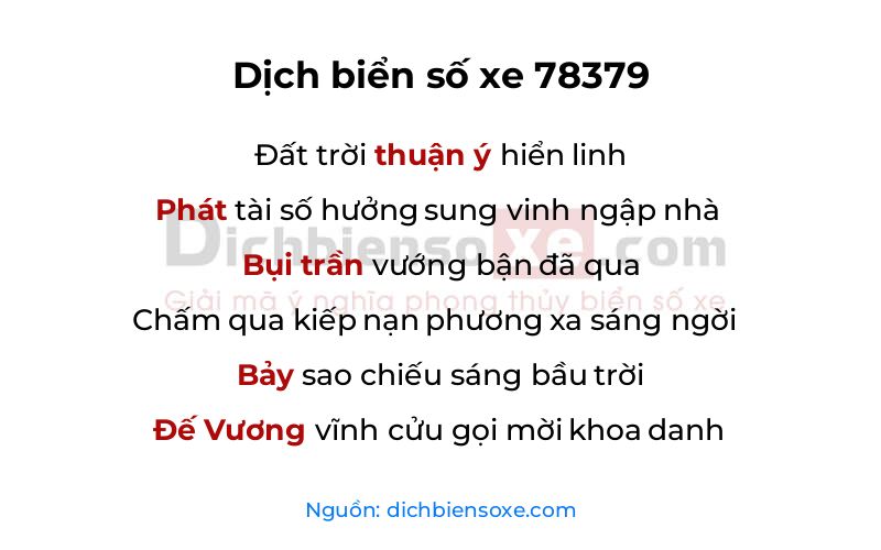 Dịch thơ biển số 78379