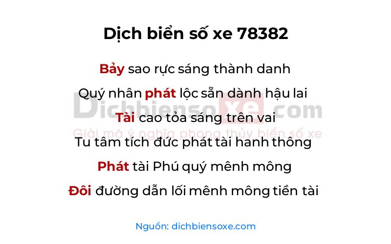 Dịch thơ biển số 78382