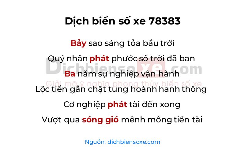 Dịch thơ biển số 78383