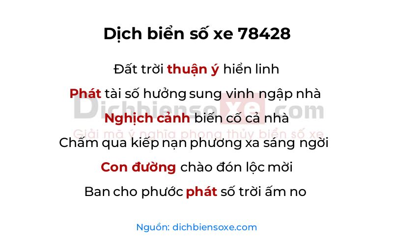 Dịch thơ biển số 78428