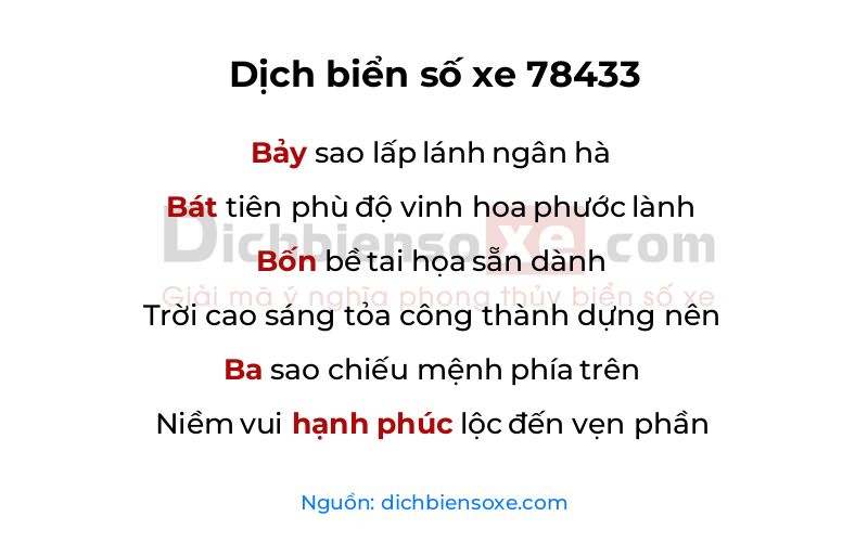 Dịch thơ biển số 78433