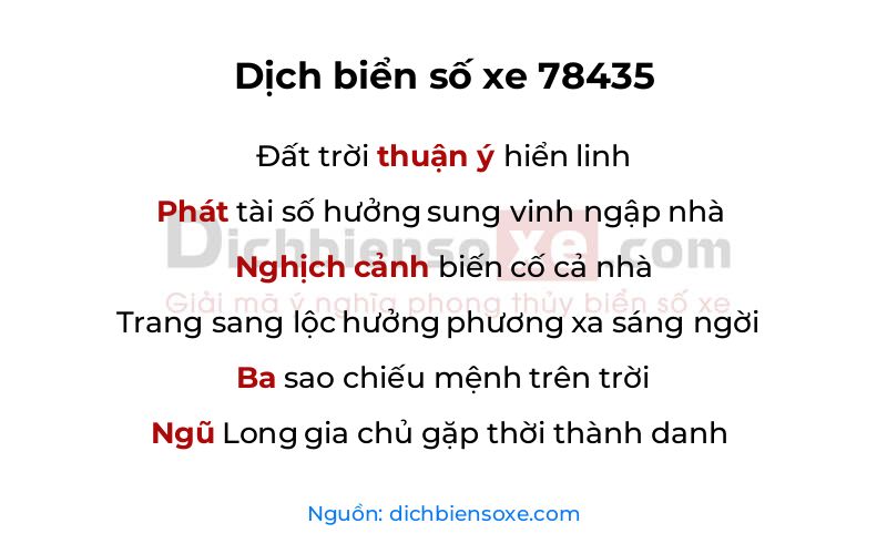 Dịch thơ biển số 78435