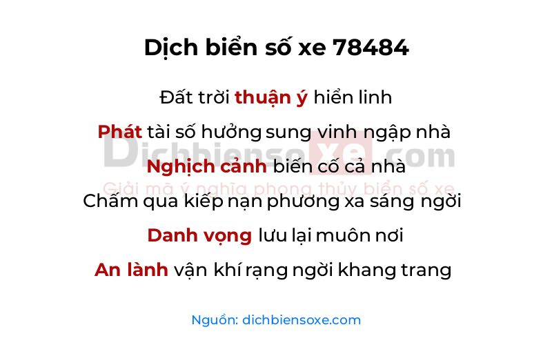Dịch thơ biển số 78484