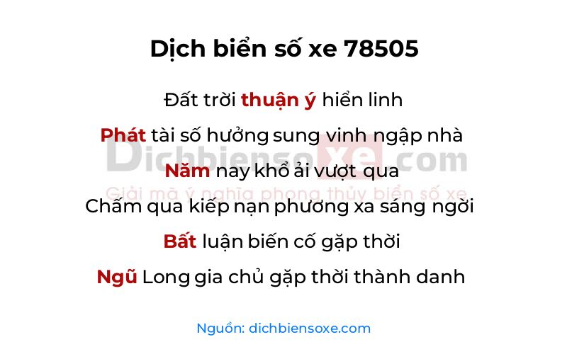Dịch thơ biển số 78505