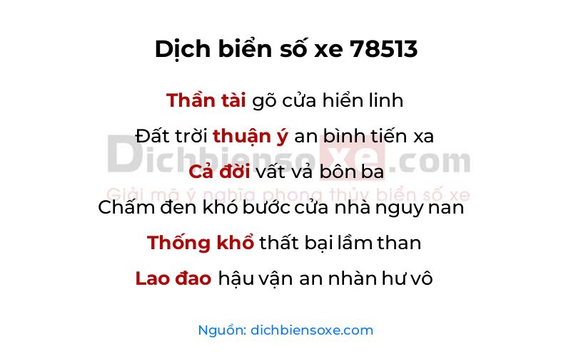Dịch thơ biển số 78513