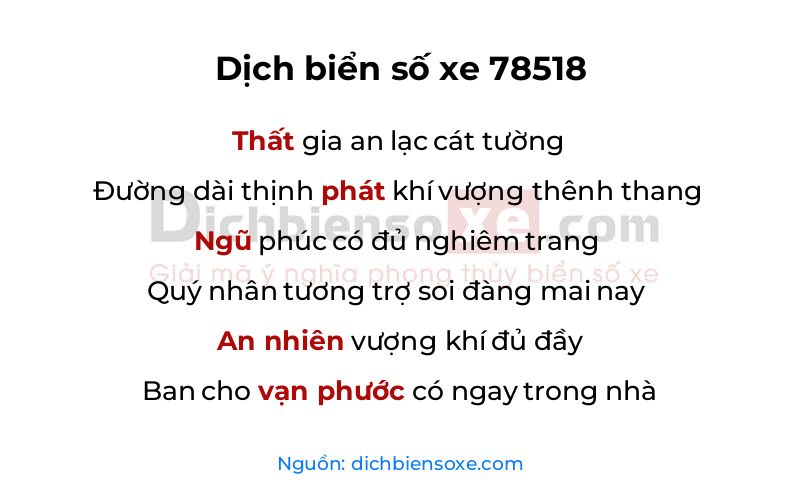 Dịch thơ biển số 78518