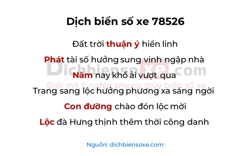 Dịch thơ biển số 78526