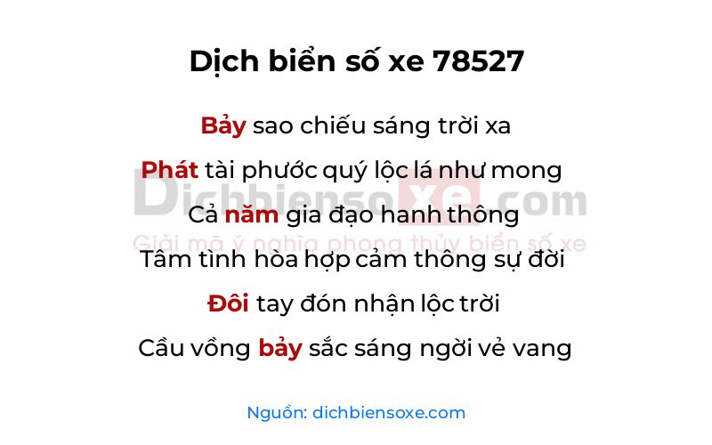 Dịch thơ biển số 78527