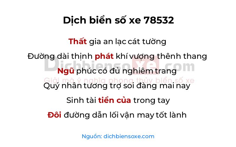 Dịch thơ biển số 78532