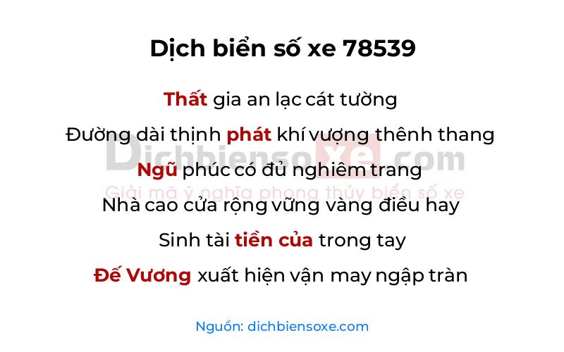 Dịch thơ biển số 78539