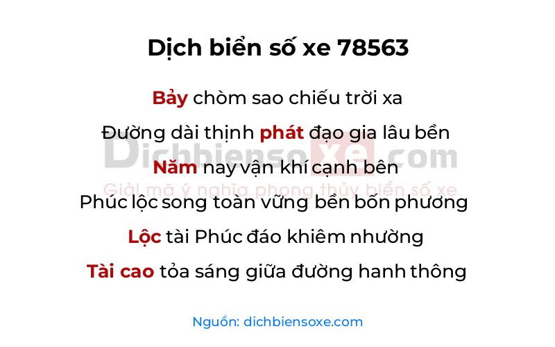 Dịch thơ biển số 78563