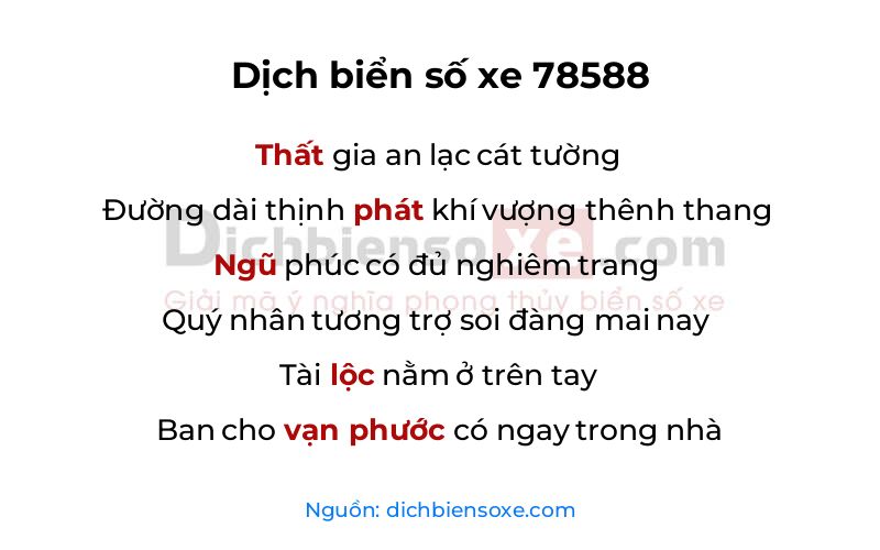 Dịch thơ biển số 78588