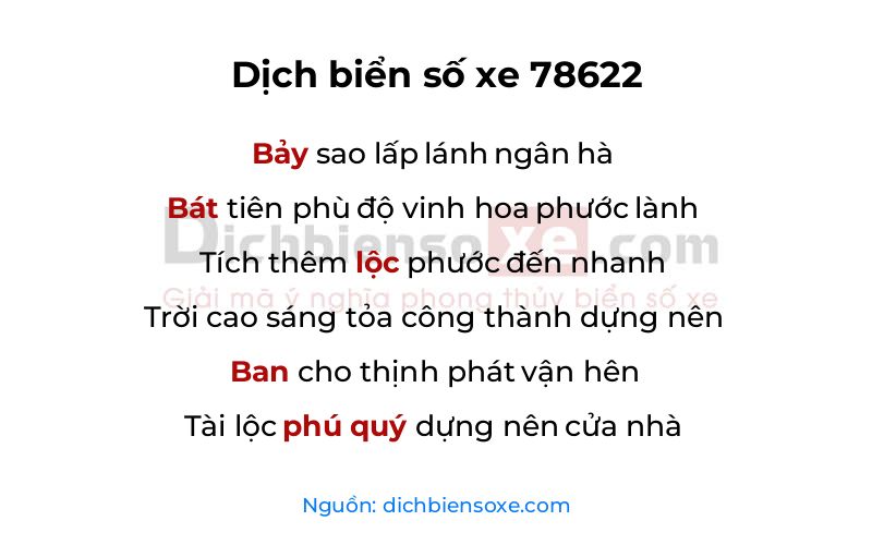 Dịch thơ biển số 78622