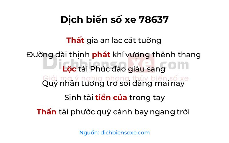 Dịch thơ biển số 78637