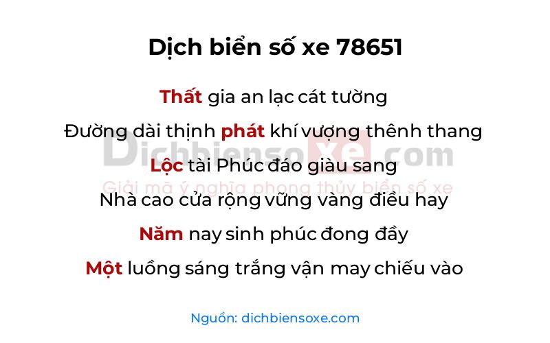 Dịch thơ biển số 78651