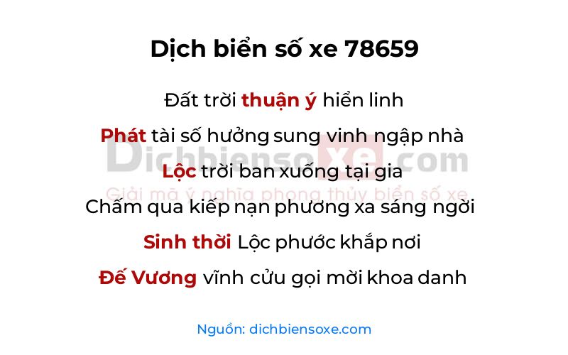 Dịch thơ biển số 78659