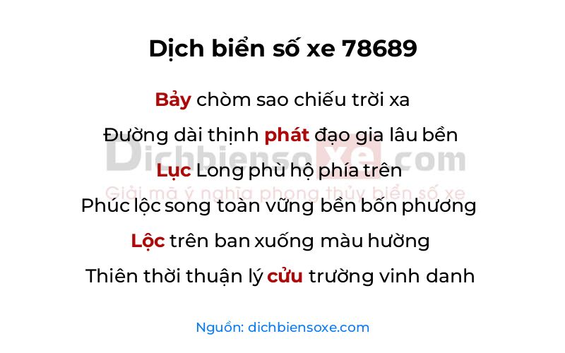Dịch thơ biển số 78689