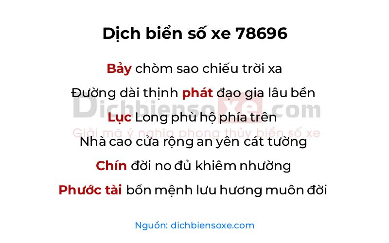 Dịch thơ biển số 78696